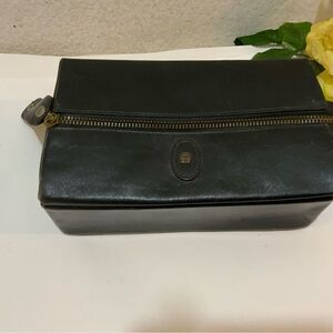 Vintage Etienne Aigner Makeup Case Toiletree Bag black  Leather
